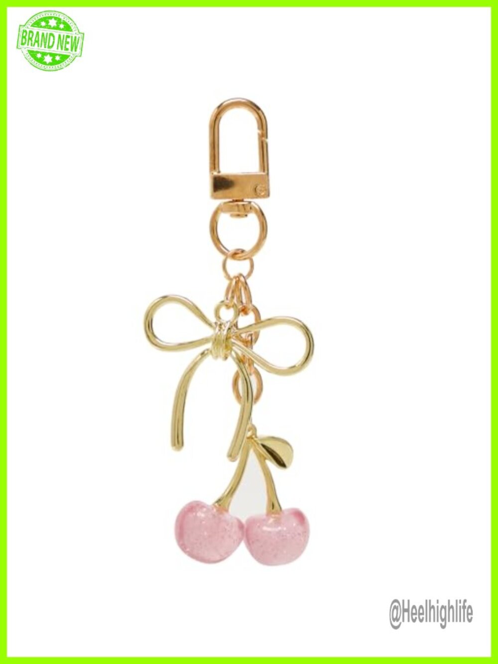 Cherry Keychain Bag Charm Steel Resin Purse Accessory Gift